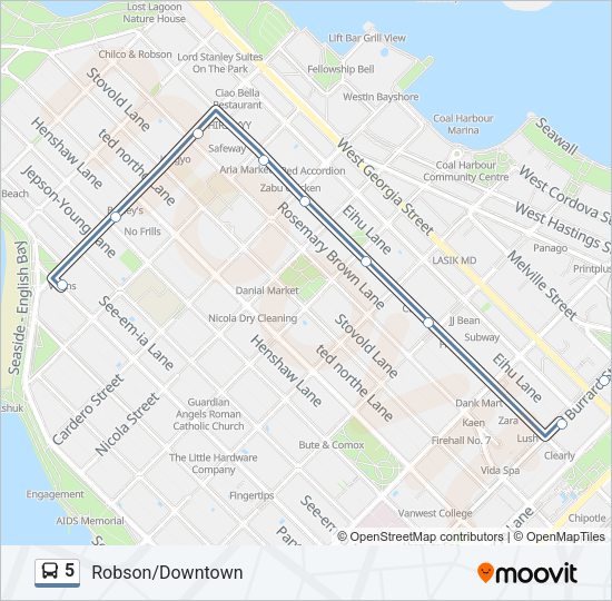 5 Bus Line Map