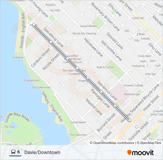 6 Bus Line Map