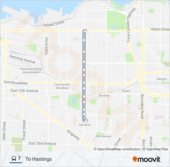 7 Bus Line Map
