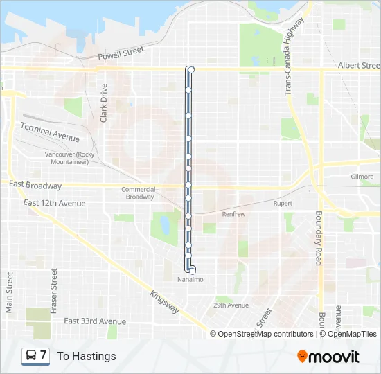 7 Bus Line Map