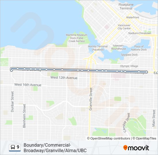 9 Bus Line Map