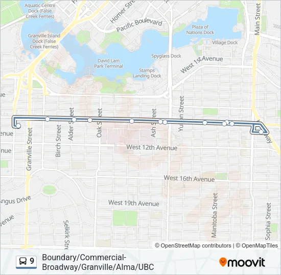 9 Bus Line Map