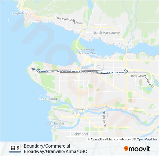9 Bus Line Map