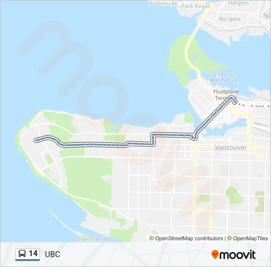 14 Bus Line Map