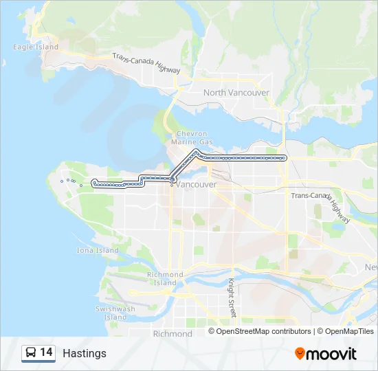 14 Bus Line Map
