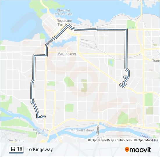 16 Bus Line Map