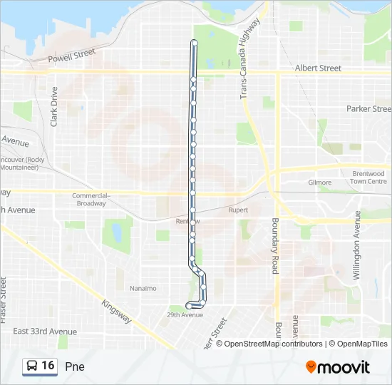 16 Bus Line Map