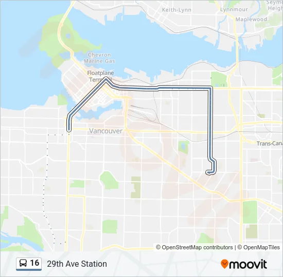 16 Bus Line Map