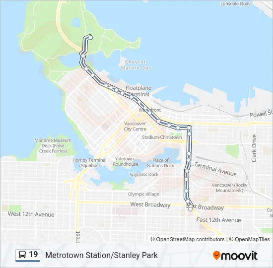 19 Bus Line Map