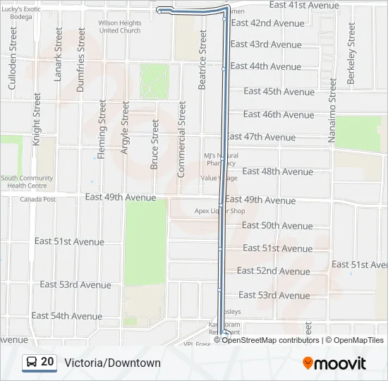 20 Bus Line Map