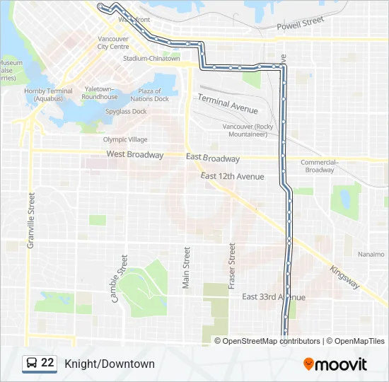 22 Bus Line Map