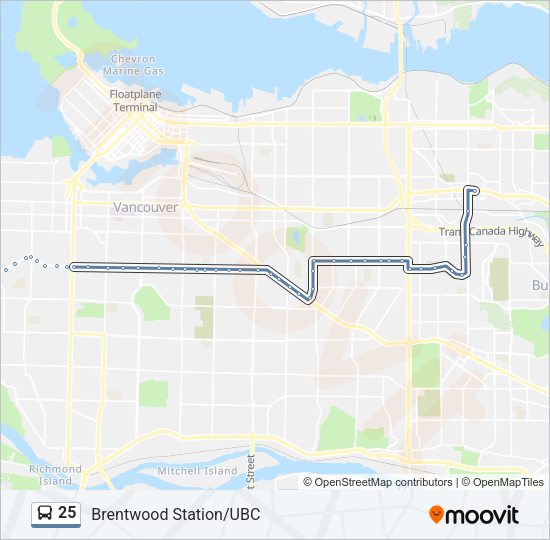 25 Bus Line Map