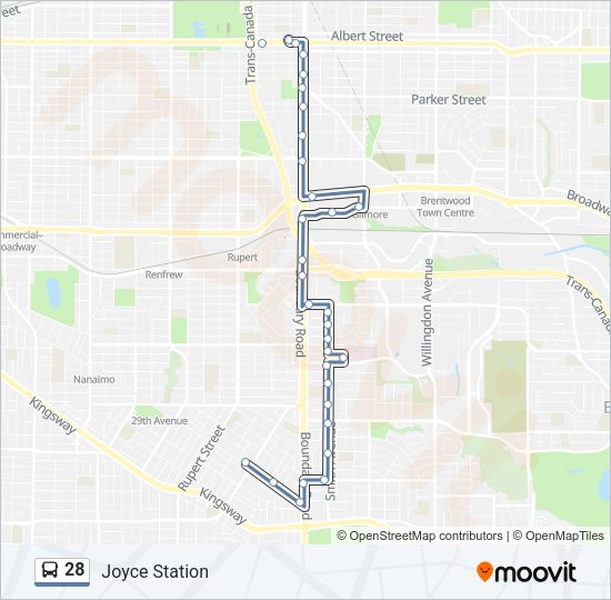 28 Bus Line Map