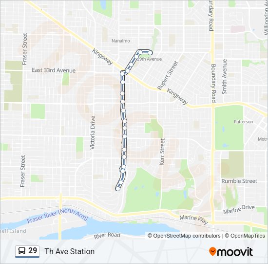 29 Bus Line Map