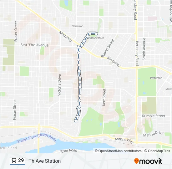 29 Bus Line Map