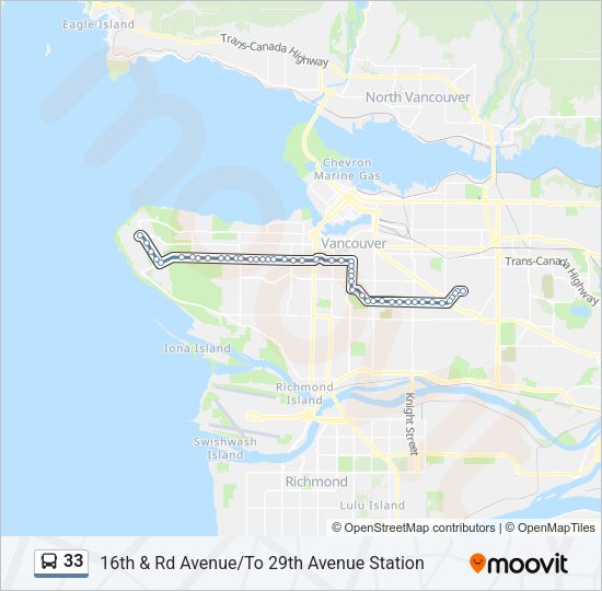 33 Bus Line Map