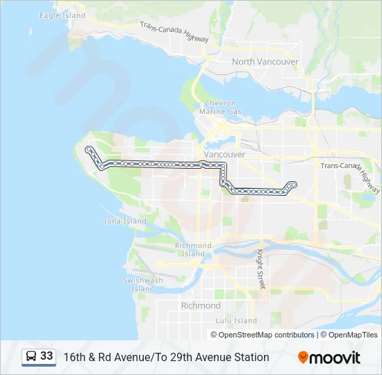 33 Bus Line Map