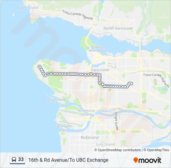 33 Bus Line Map