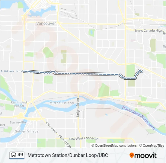 49 Bus Line Map