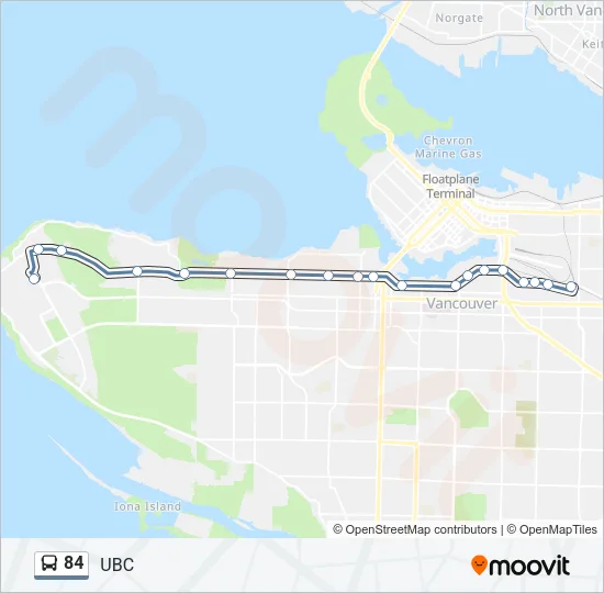 84 Bus Line Map