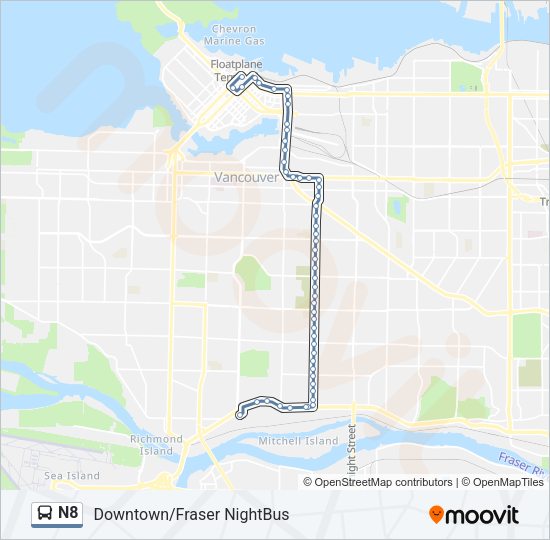 N8 Bus Line Map