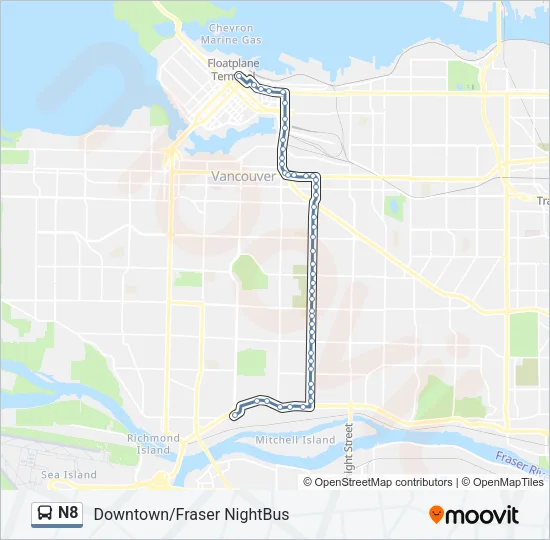 N8 Bus Line Map