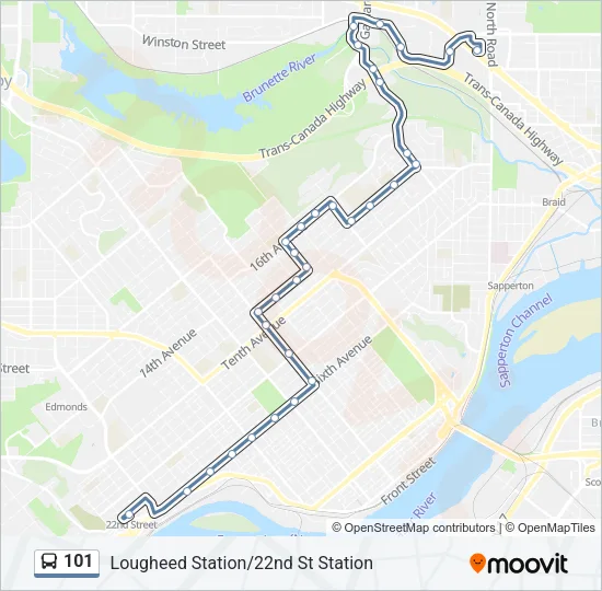 101 Bus Line Map