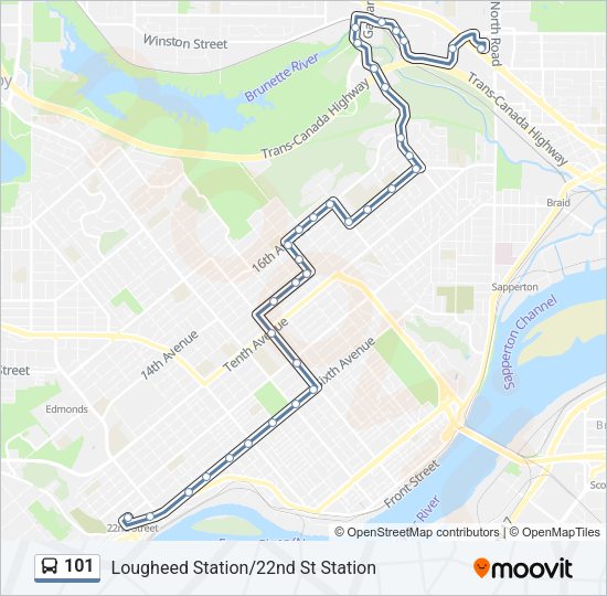 101 Bus Line Map