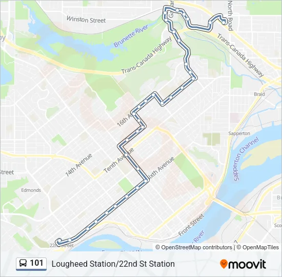 101 Bus Line Map