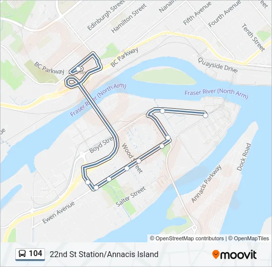 104 Bus Line Map