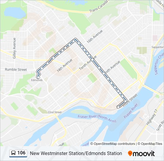 106 Bus Line Map