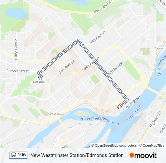 106 Bus Line Map
