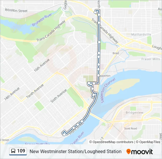 109 Bus Line Map