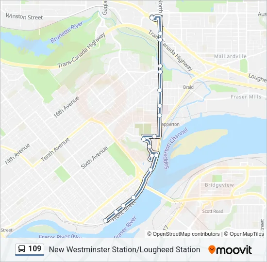 109 Bus Line Map