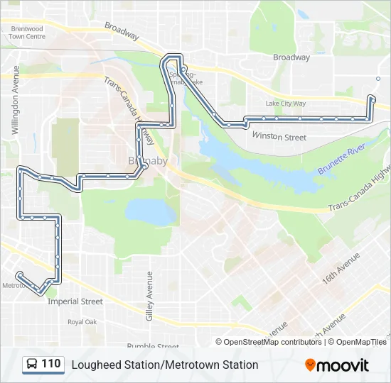 110 Bus Line Map