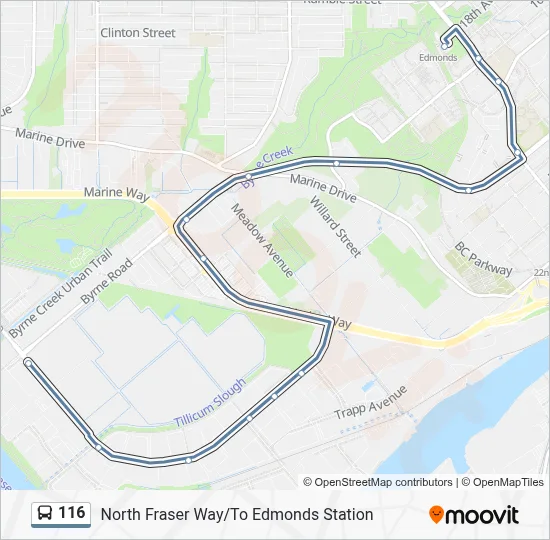 116 Route: Schedules, Stops & Maps - North Fraser Way/To Edmonds ...