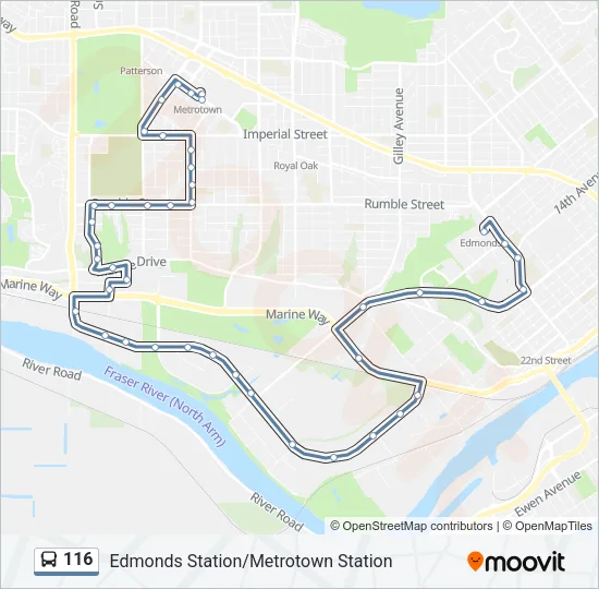 116 Bus Line Map