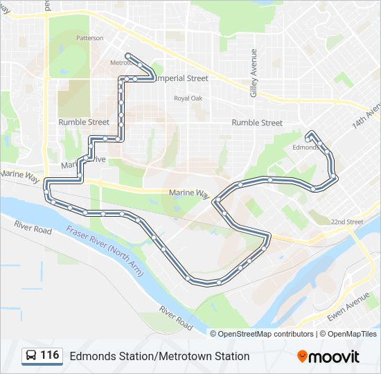116 Bus Line Map