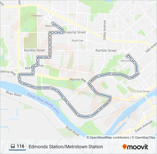 116 Bus Line Map