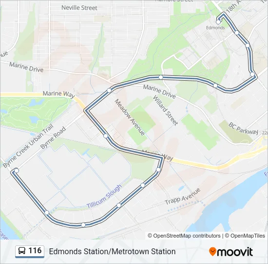 116 Bus Line Map