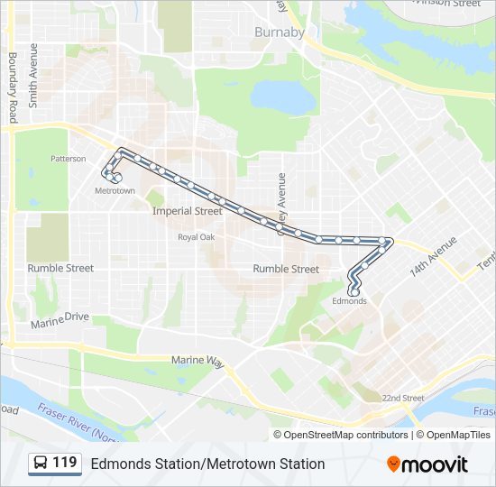 119 Bus Line Map