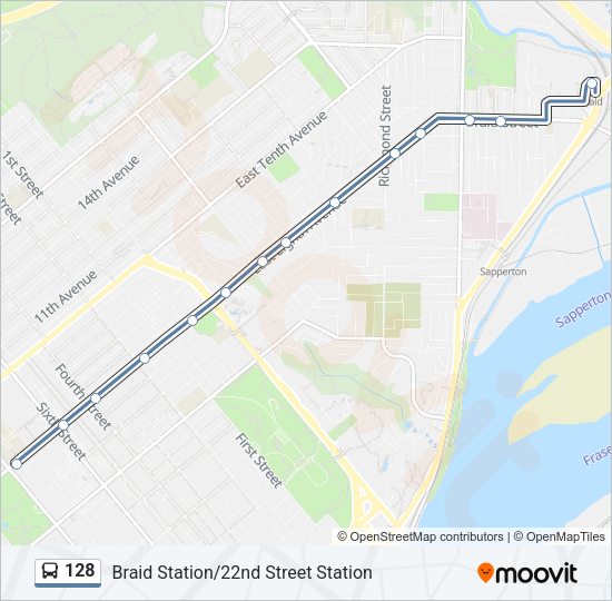 128 Bus Line Map