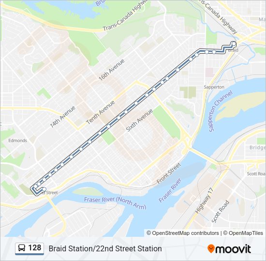 128 Bus Line Map