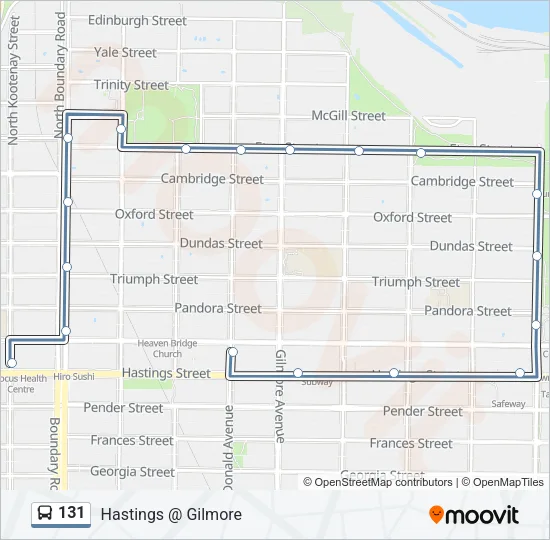 131 Bus Line Map