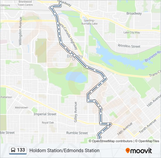 133 Bus Line Map