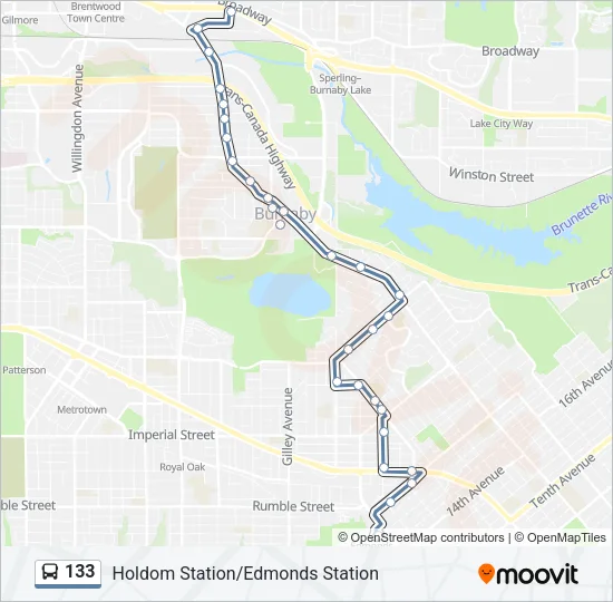 133 Bus Line Map