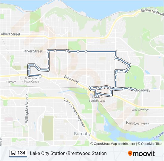 134 Bus Line Map
