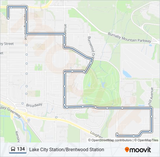 134 Bus Line Map