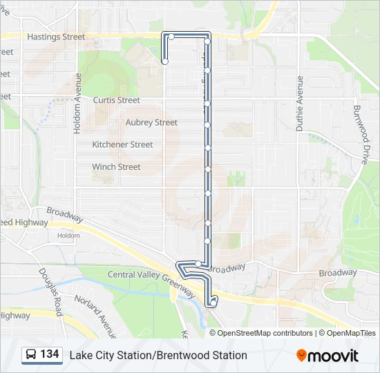 134 Bus Line Map