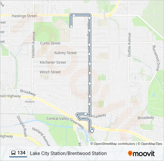 134 Bus Line Map
